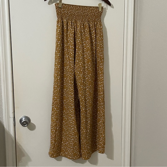 Sienna Sky Dresses & Skirts - Sienna Sky Mustard Floral Wide Leg Smocked Waist Pants - Small